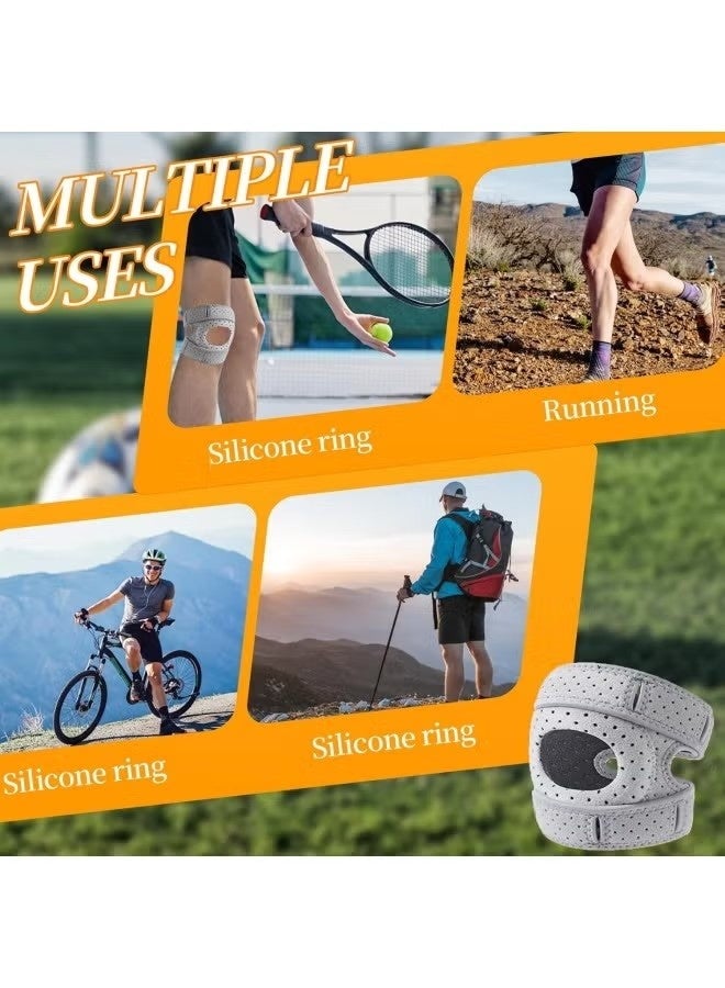 1 Pcs Knee Brace for Women Men | Pain Relief Adjustable Patellar Tendon Support Sleeves Brace Knee Joint Strap for Hiking Joint Support Brace for Men and Women, Athletic Support for Running, Walking, Exercise Recovers(Grey) - Image 5